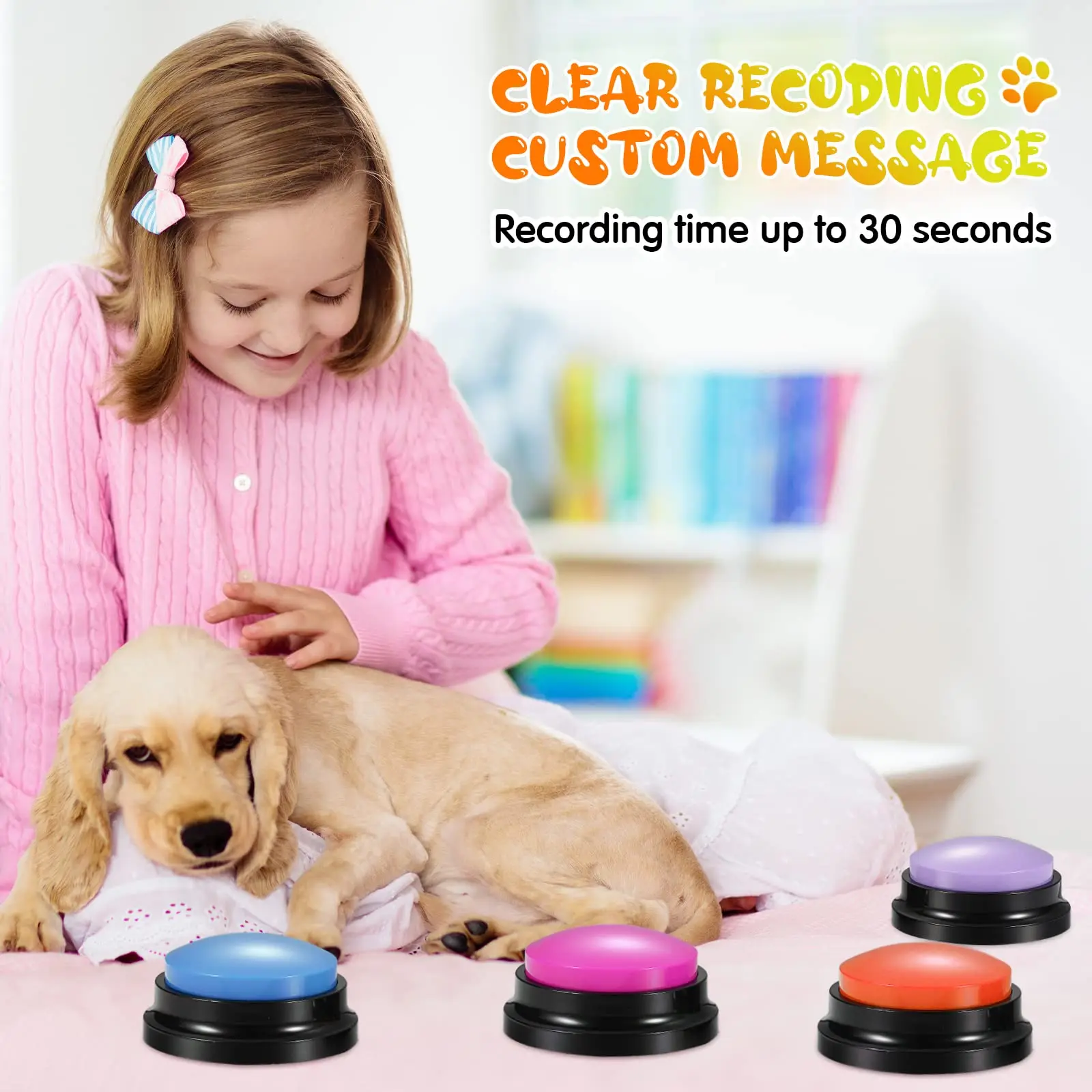 Funny Dog Recordable Pet Toys Travel Talking Pet Starters Pet Speaking Buttons Portable Cute Pet Supplies Communication