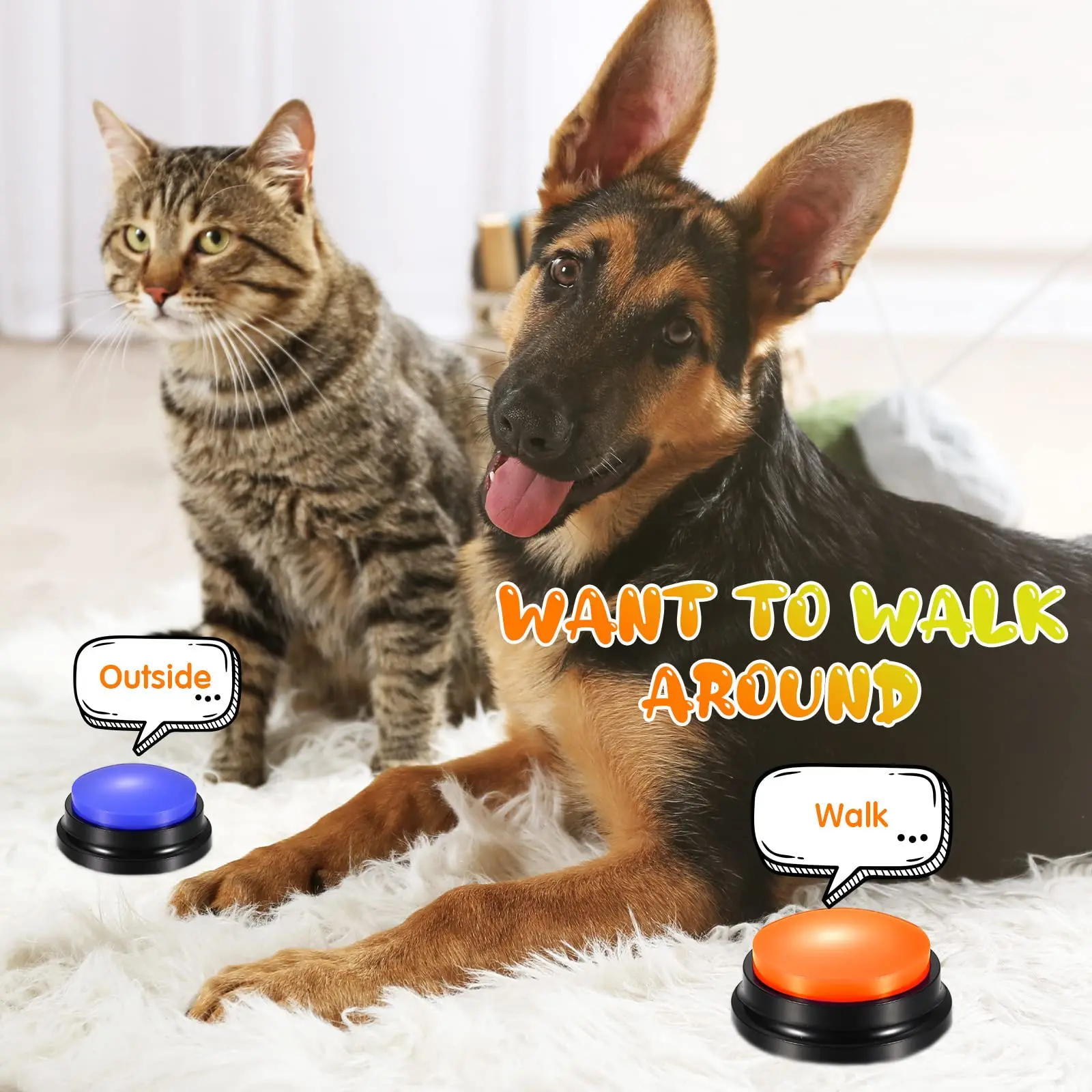 Funny Dog Recordable Pet Toys Travel Talking Pet Starters Pet Speaking Buttons Portable Cute Pet Supplies Communication