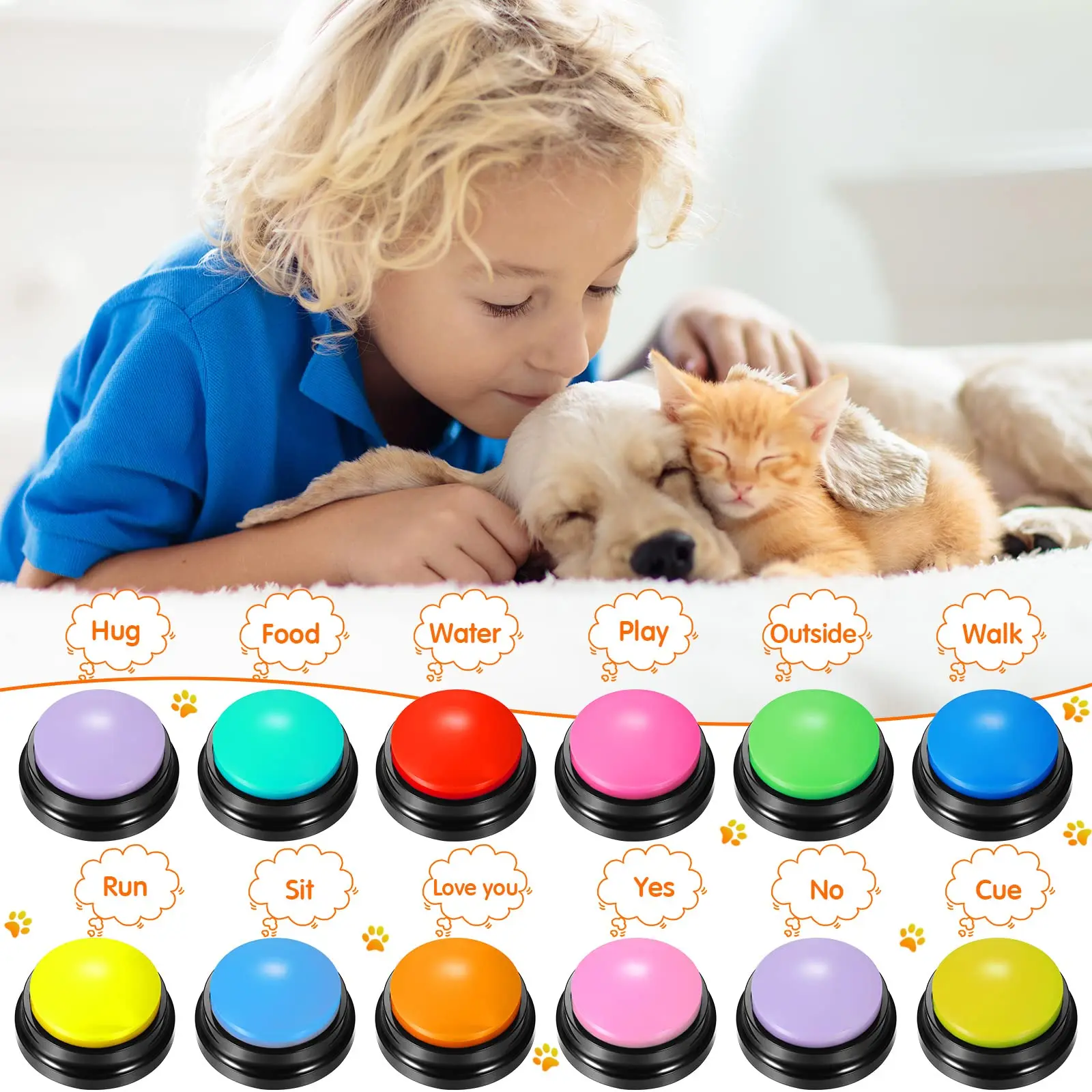 Funny Dog Recordable Pet Toys Travel Talking Pet Starters Pet Speaking Buttons Portable Cute Pet Supplies Communication