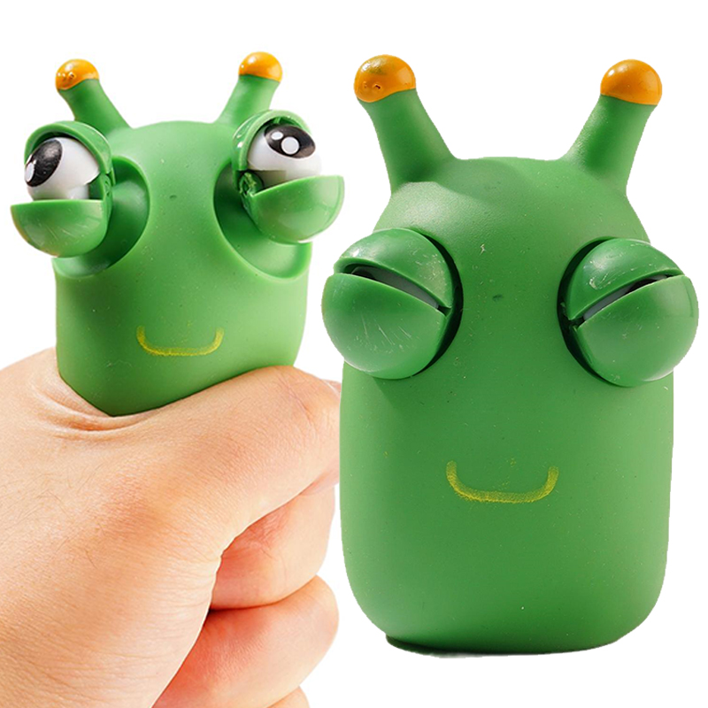 Funny Eyeball Burst Squeeze Toy Green Eye Caterpillar Pinch Toys Adult Kids Stress Relief Fidget Toy Creative