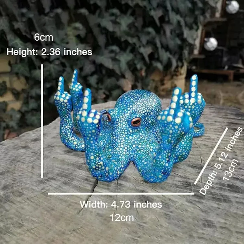 Funny Garden and Aquarium Statue Ornaments Octopus Miniature With Middle Fingers Luminous Office Tabletop Bar Funny Garden and Aquarium Statue Ornaments Octopus Miniature With Middle Fingers Luminous Office Tabletop Bar