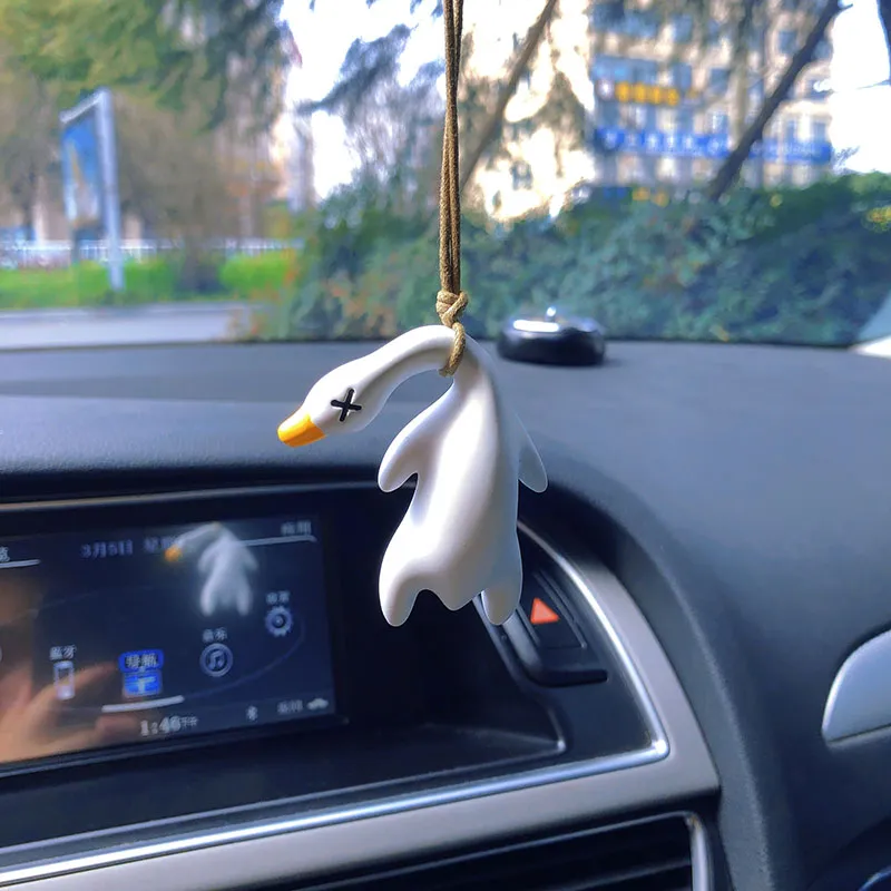Funny Gypsum Anime Duck Car Mirror Pendant Cartoon Cute Auto Interior Decoration Pendant For Car Products Interior Funny Gypsum Anime Duck Car Mirror Pendant Cartoon Cute Auto Interior Decoration Pendant For Car Products Interior