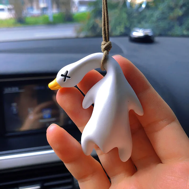 Funny Gypsum Anime Duck Car Mirror Pendant Cartoon Cute Auto Interior Decoration Pendant For Car Products Interior Funny Gypsum Anime Duck Car Mirror Pendant Cartoon Cute Auto Interior Decoration Pendant For Car Products Interior