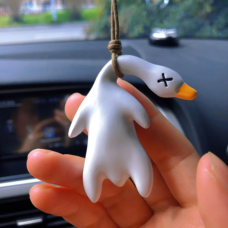 Funny Gypsum Anime Duck Car Mirror Pendant Cartoon Cute Auto Interior Decoration Pendant For Car Products Interior Funny Gypsum Anime Duck Car Mirror Pendant Cartoon Cute Auto Interior Decoration Pendant For Car Products Interior