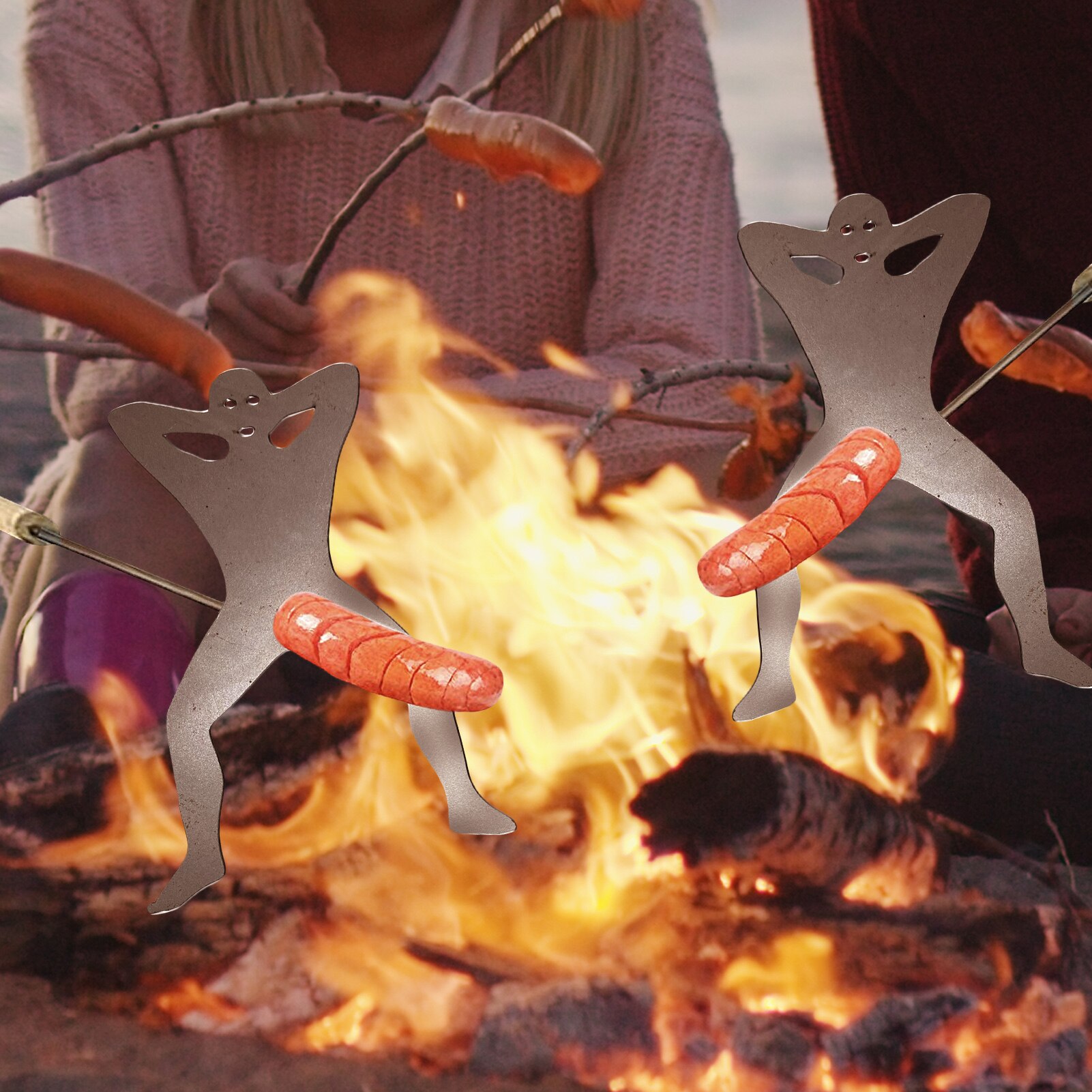 Funny Hot Dog Skewer Roasting Tool