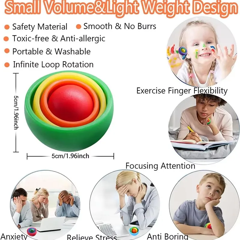 Funny Infinite Flip 3D Ball Gyroscope Fidget Toys for Kids Teens Boys Girls Adult ADHD Autism Relieve Stress Finger Funny Infinite Flip 3D Ball Gyroscope Fidget Toys for Kids Teens Boys Girls Adult ADHD Autism Relieve Stress Finger