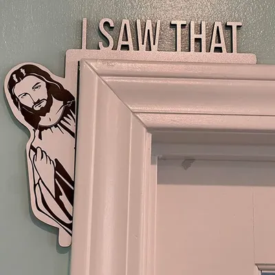 Funny Jesus Door Hanger Funny Home Decor Jesus I Saw That Creative Home Decor Jesus I Saw That I Over Wood Door Jesus