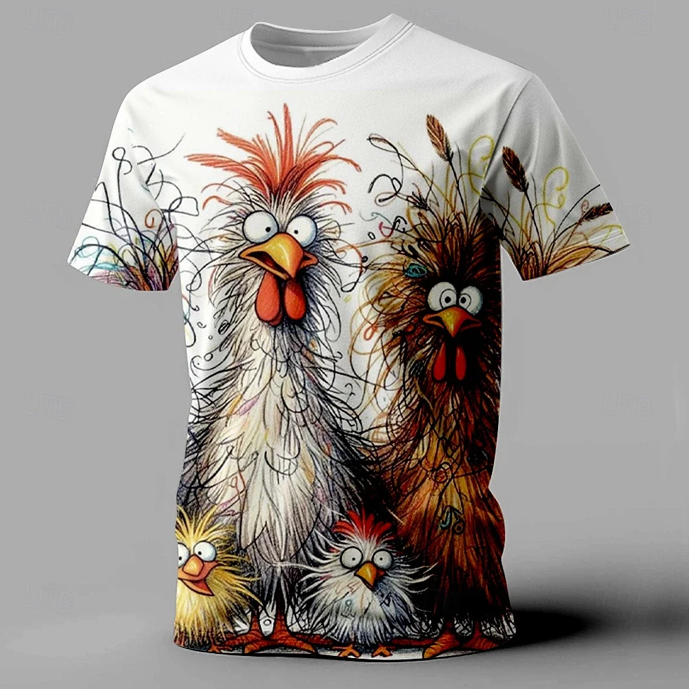 Funny Men's T Shirt Animal Chicken Print Summer Casual Short Sleeve Tee Street Fashion O-Neck Pullover Men's Oversized Funny Men's T Shirt Animal Chicken Print Summer Casual Short Sleeve Tee Street Fashion O-Neck Pullover Men's Oversized