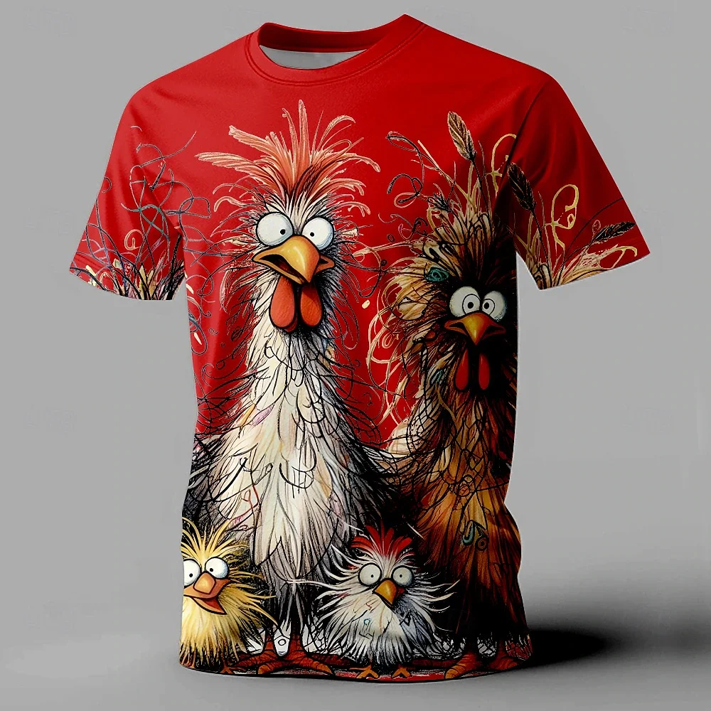 Funny Men's T Shirt Animal Chicken Print Summer Casual Short Sleeve Tee Street Fashion O-Neck Pullover Men's Oversized Funny Men's T Shirt Animal Chicken Print Summer Casual Short Sleeve Tee Street Fashion O-Neck Pullover Men's Oversized