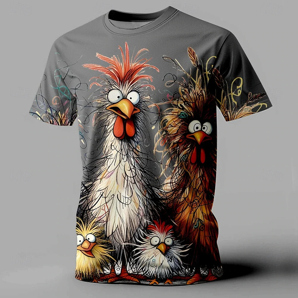 Funny Men's T Shirt Animal Chicken Print Summer Casual Short Sleeve Tee Street Fashion O-Neck Pullover Men's Oversized Funny Men's T Shirt Animal Chicken Print Summer Casual Short Sleeve Tee Street Fashion O-Neck Pullover Men's Oversized