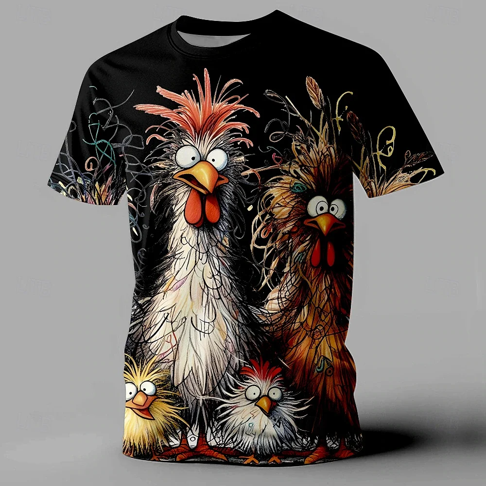 Funny Men's T Shirt Animal Chicken Print Summer Casual Short Sleeve Tee Street Fashion O-Neck Pullover Men's Oversized Funny Men's T Shirt Animal Chicken Print Summer Casual Short Sleeve Tee Street Fashion O-Neck Pullover Men's Oversized