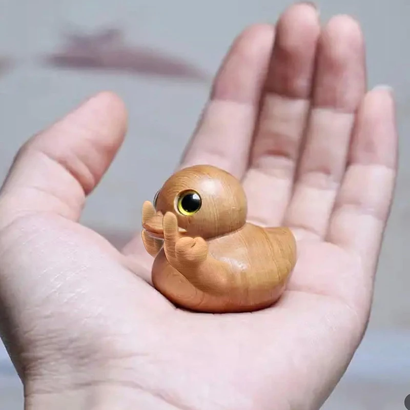 Funny Middle Finger Duck Handmade Wooden Statue Mini Duck Figurines Garden Decoration For Home Office Desktop Little Funny Middle Finger Duck Handmade Wooden Statue Mini Duck Figurines Garden Decoration For Home Office Desktop Little