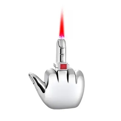 Funny Middle Finger Torch Lighter with Fuk You Voice Windproof Jet Flame Lighters Smoking Accessories Refillable Butane Funny Middle Finger Torch Lighter with Fuk You Voice Windproof Jet Flame Lighters Smoking Accessories Refillable Butane