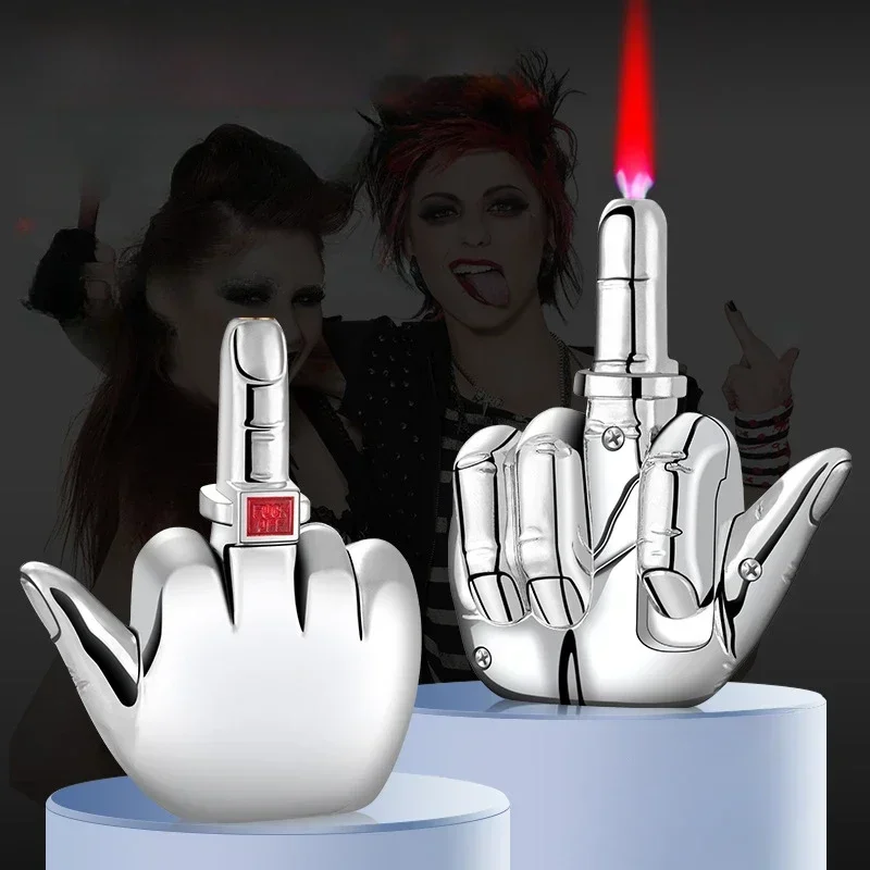 Funny Middle Finger Torch Lighter with Fuk You Voice Windproof Jet Flame Lighters Smoking Accessories Refillable Butane Funny Middle Finger Torch Lighter with Fuk You Voice Windproof Jet Flame Lighters Smoking Accessories Refillable Butane