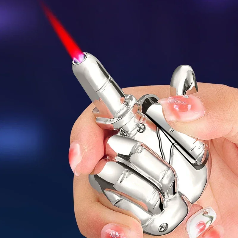 Funny Middle Finger Torch Lighter with Fuk You Voice Windproof Jet Flame Lighters Smoking Accessories Refillable Butane Funny Middle Finger Torch Lighter with Fuk You Voice Windproof Jet Flame Lighters Smoking Accessories Refillable Butane