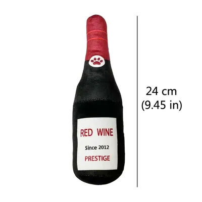 Funny Plush Dog Toys Beer Bottle Shaped Small Large Dogs Squeak Sound Clean Teeth Chew Toy Pets Interactive Playing