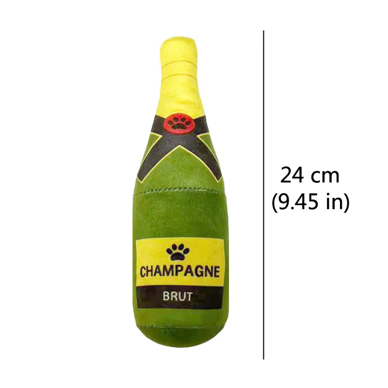 Funny Plush Dog Toys Beer Bottle Shaped Small Large Dogs Squeak Sound Clean Teeth Chew Toy Pets Interactive Playing