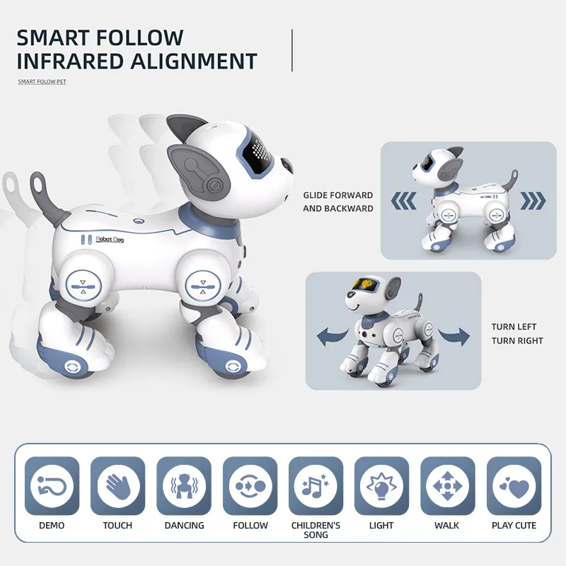 Funny RC Robot Electronic Dog Stunt Dog Voice Command Programmable Touch-sense Music Song Robot Dog for Children's Toys Funny RC Robot Electronic Dog Stunt Dog Voice Command Programmable Touch-sense Music Song Robot Dog for Children's Toys