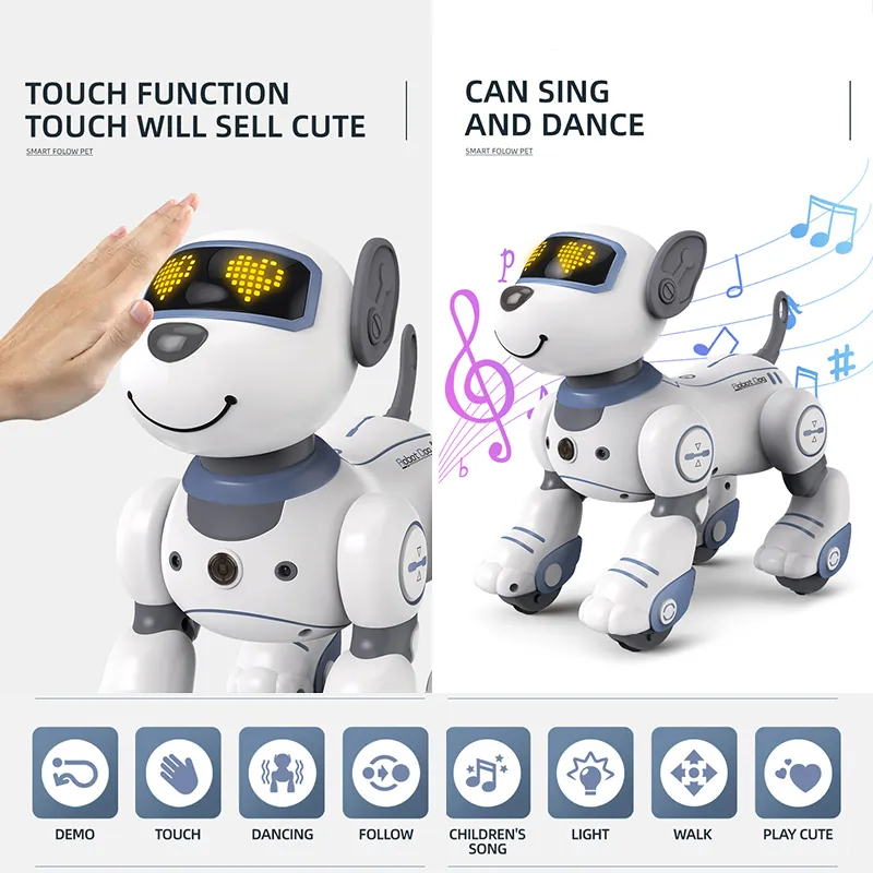 Funny RC Robot Electronic Dog Stunt Dog Voice Command Programmable Touch-sense Music Song Robot Dog for Children's Toys Funny RC Robot Electronic Dog Stunt Dog Voice Command Programmable Touch-sense Music Song Robot Dog for Children's Toys
