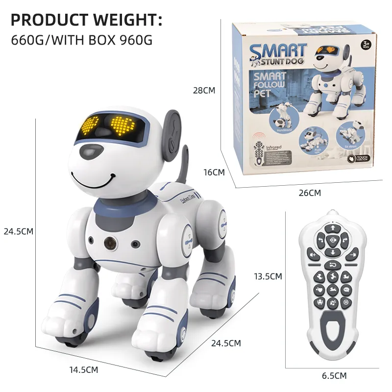 Funny RC Robot Electronic Dog Stunt Dog Voice Command Programmable Touch-sense Music Song Robot Dog for Children's Toys Funny RC Robot Electronic Dog Stunt Dog Voice Command Programmable Touch-sense Music Song Robot Dog for Children's Toys