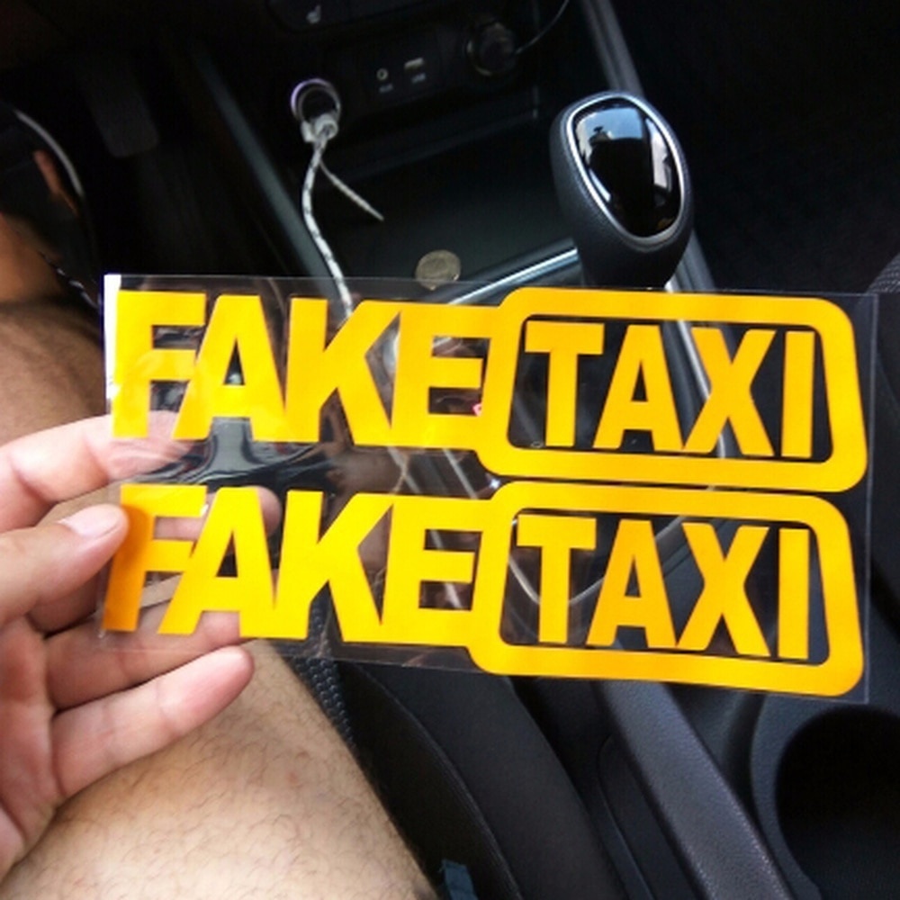 Funny Reflective Fake Taxi Stickers (2 pcs)