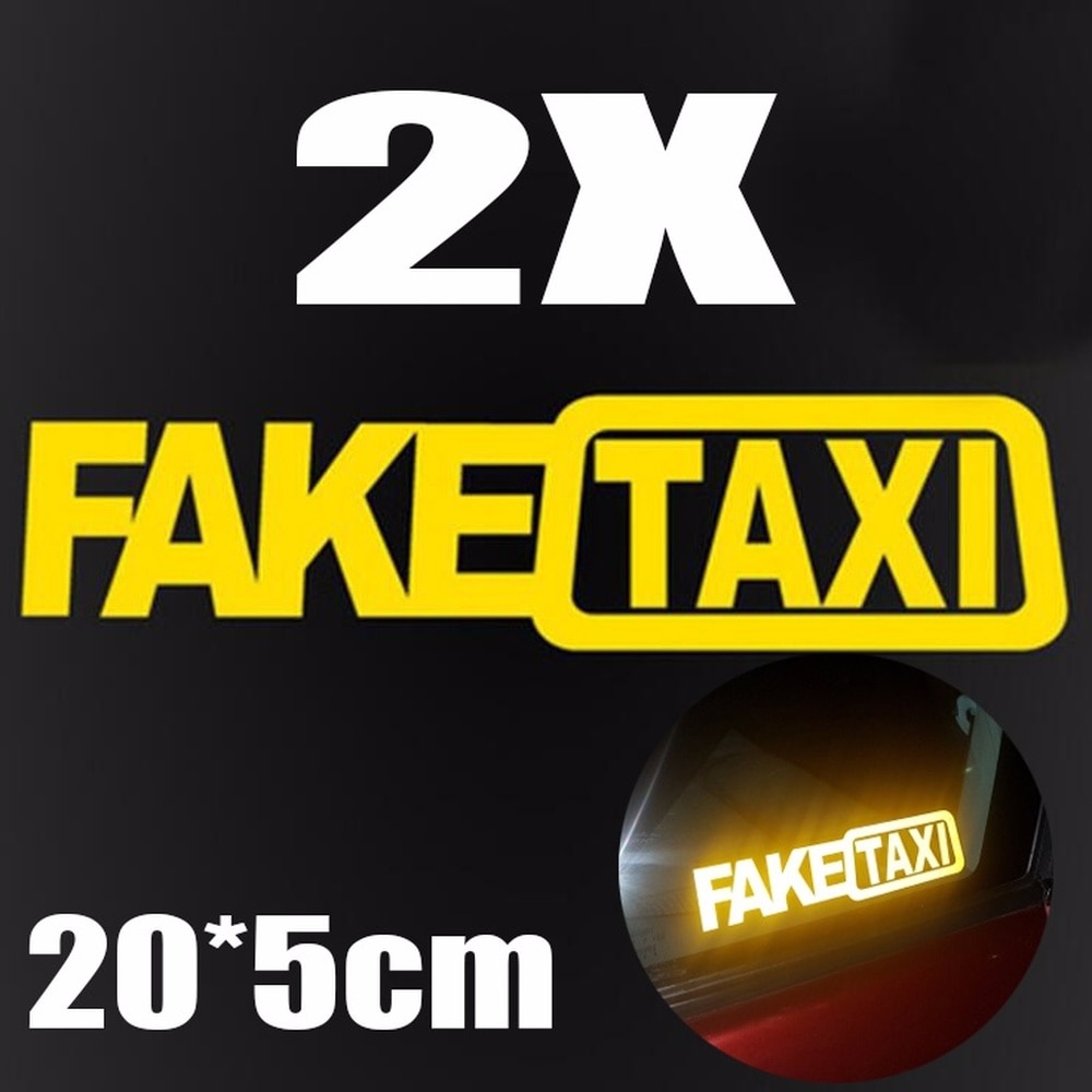 Funny Reflective Fake Taxi Stickers (2 pcs) Funny Reflective Fake Taxi Stickers (2 pcs)