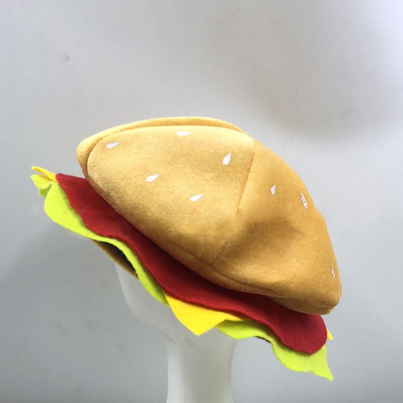 Funny Soft Cloth Hamburger Hat