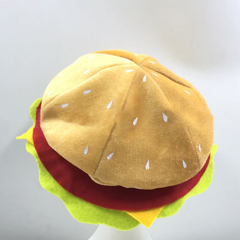 Funny Soft Cloth Hamburger Hat