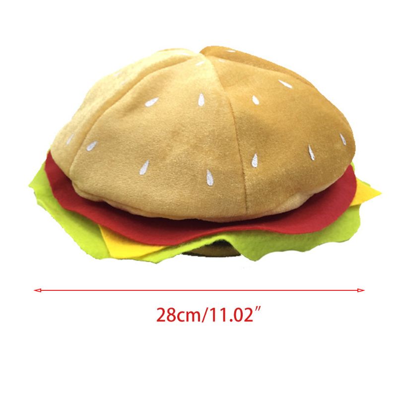 Funny Soft Cloth Hamburger Hat