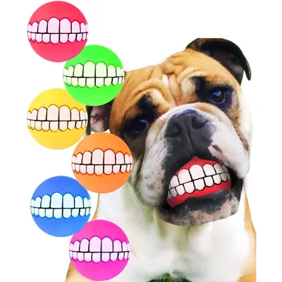 Funny Squeaky Toy Teeth Ball for Dogs Funny Squeaky Toy Teeth Ball for Dogs
