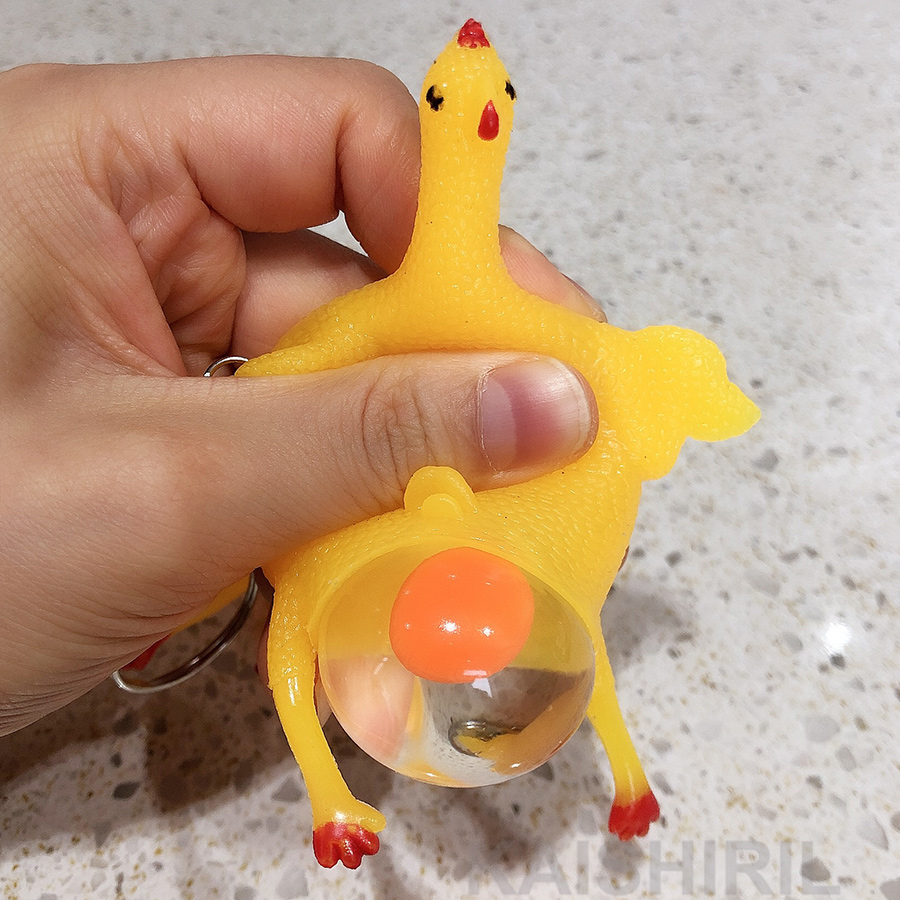 Funny Squeeze Rubber Chicken Keychain Funny Squeeze Rubber Chicken Keychain