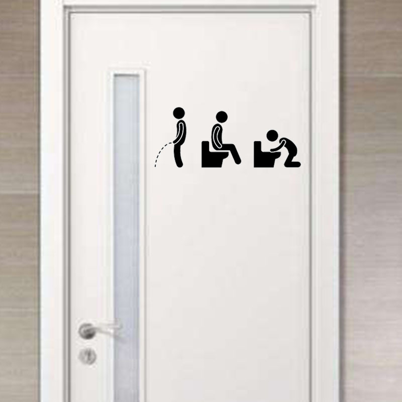 Funny Toilet Door Sticker Washroom Decal Funny Toilet Door Sticker Washroom Decal