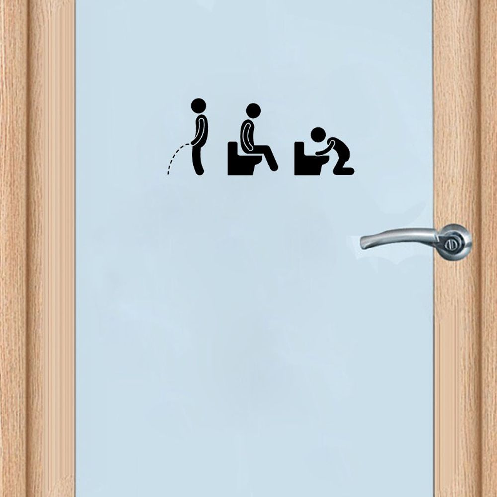 Funny Toilet Door Sticker Washroom Decal Funny Toilet Door Sticker Washroom Decal