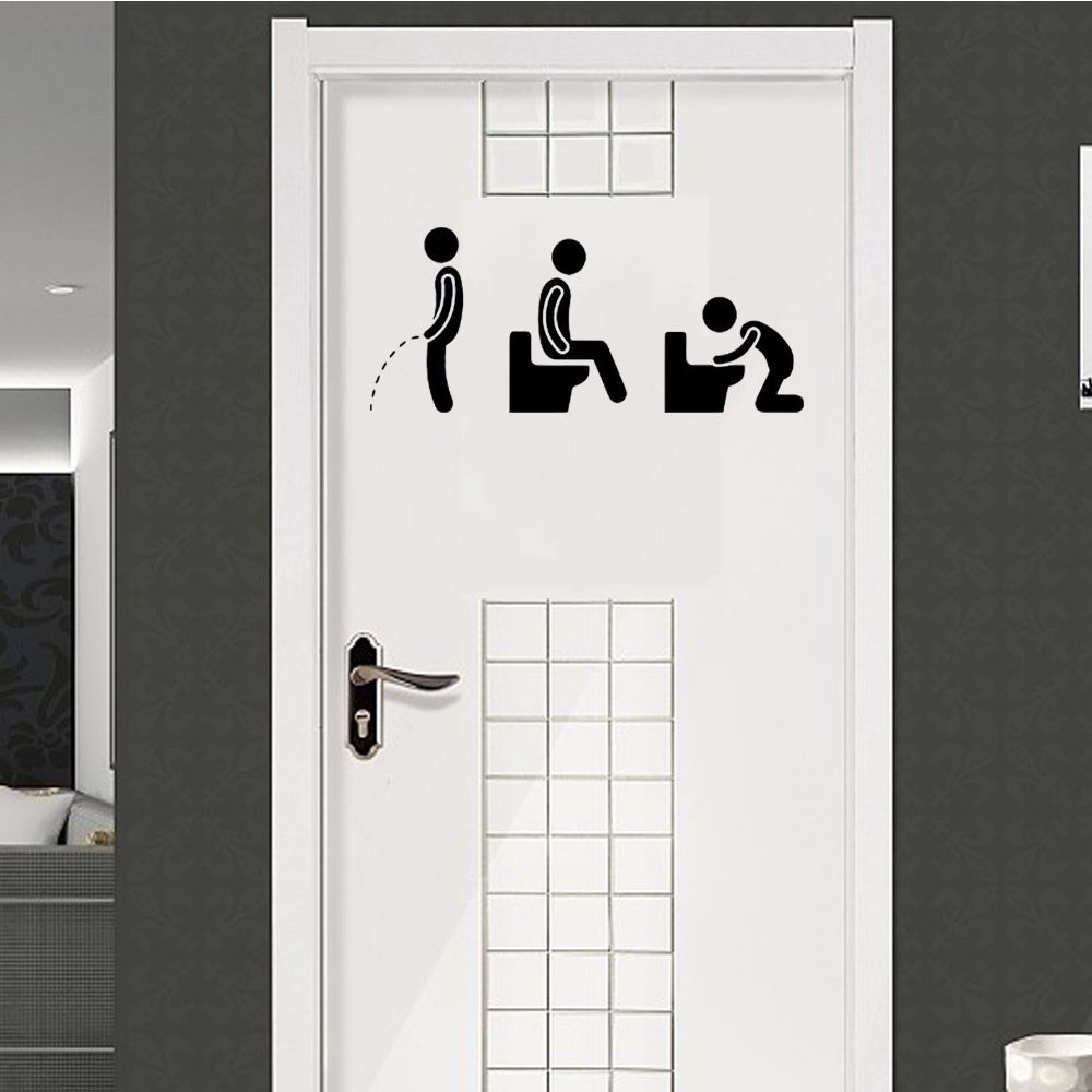 Funny Toilet Door Sticker Washroom Decal Funny Toilet Door Sticker Washroom Decal