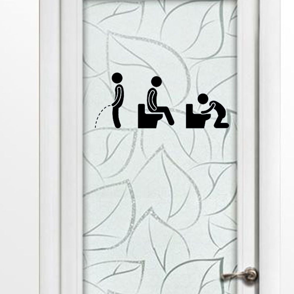 Funny Toilet Door Sticker Washroom Decal Funny Toilet Door Sticker Washroom Decal