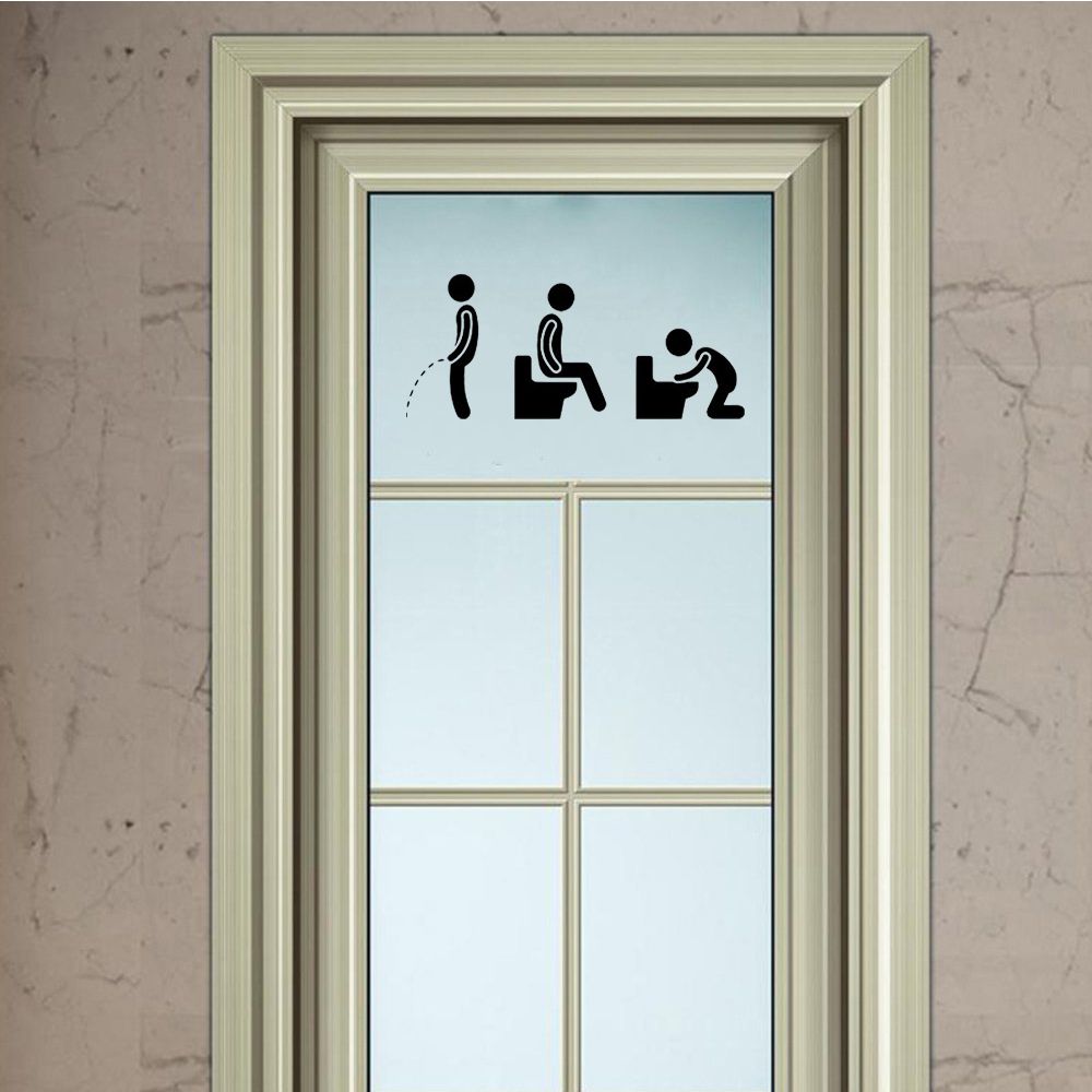 Funny Toilet Door Sticker Washroom Decal Funny Toilet Door Sticker Washroom Decal