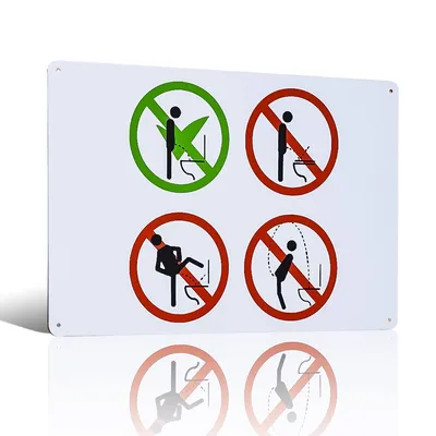 Funny Toilet Rules Sign Iron Plate