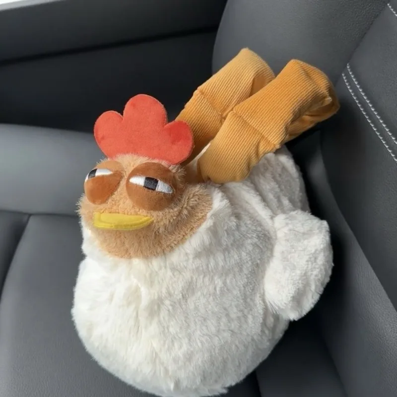 Fur Chicken Plush Bag Ugly Hen Shape Handbag Funny Kawaii Chicken Pendant Keychain Doll Satchel Purse for Women
