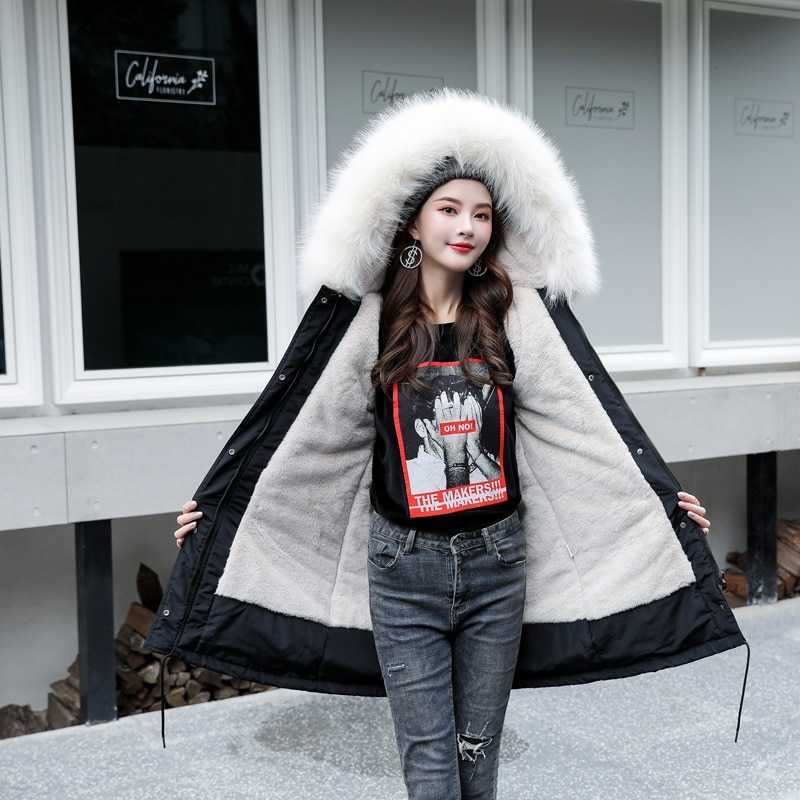 Fur Hooded Coat Ladies Winter Jacket Fur Hooded Coat Ladies Winter Jacket