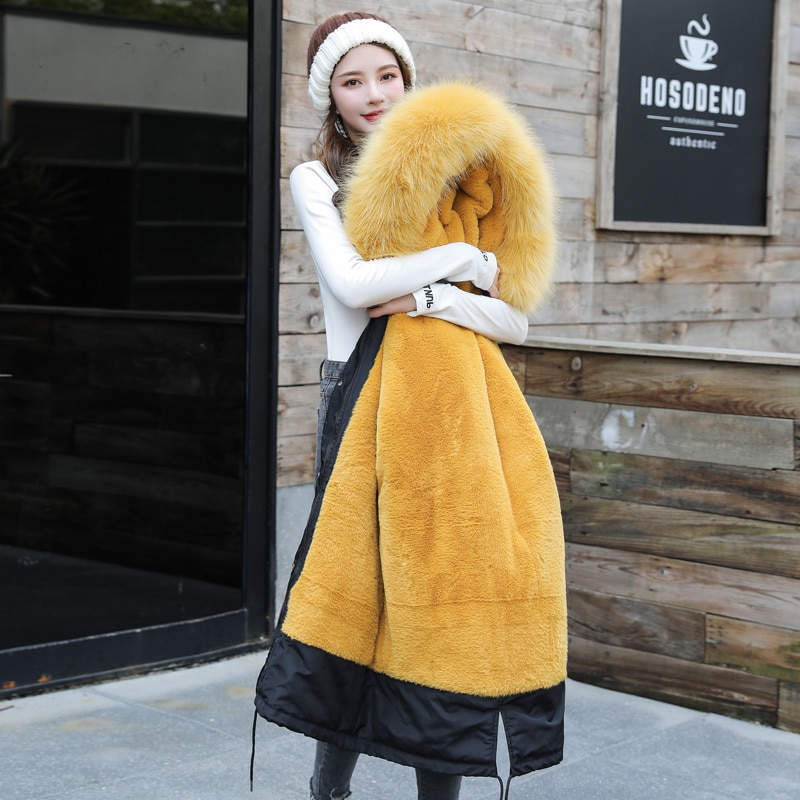 Fur Hooded Coat Ladies Winter Jacket Fur Hooded Coat Ladies Winter Jacket