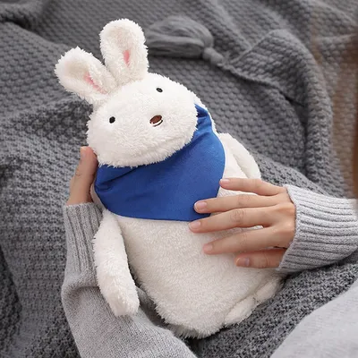 Furry Hot Water Bottle Plush Bag Rabbit Style