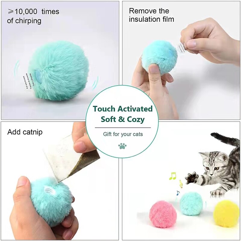 Furry Interactive Cat Ball with Sound
