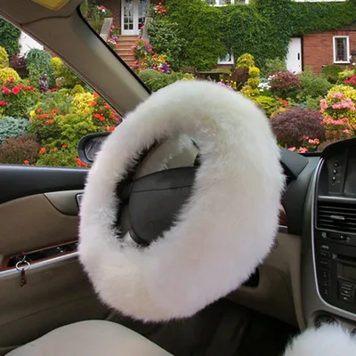 Furry Steering Wheel Cover Warm Wool (Set of 3) Furry Steering Wheel Cover Warm Wool (Set of 3)