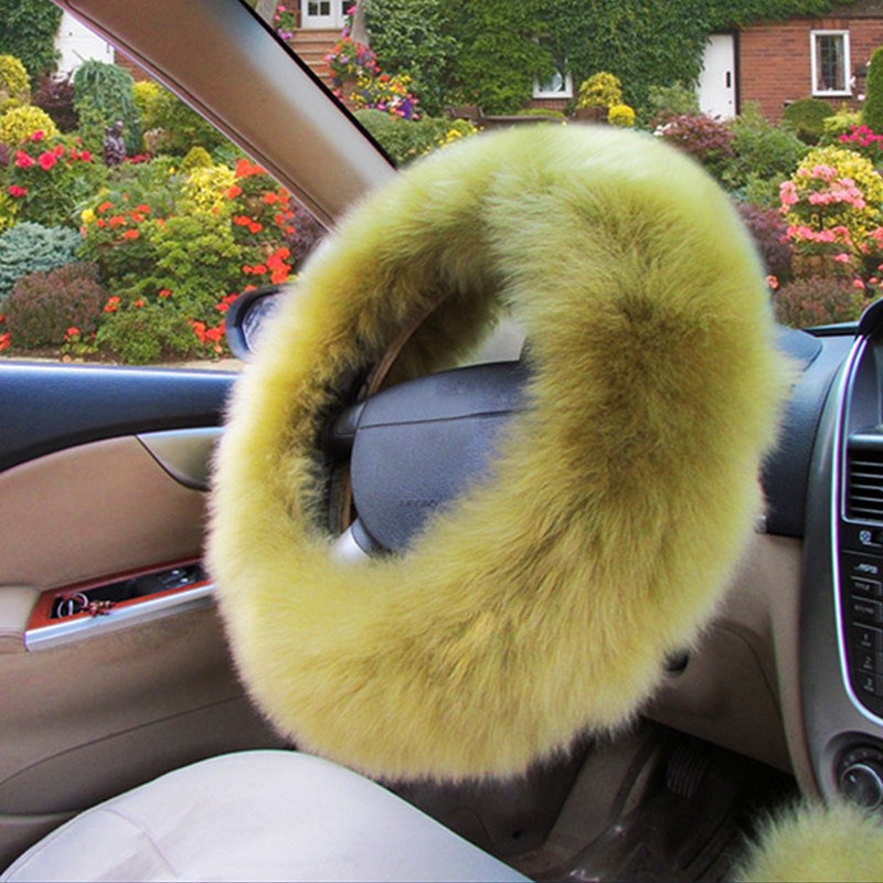 Furry Steering Wheel Cover Warm Wool (Set of 3) Furry Steering Wheel Cover Warm Wool (Set of 3)