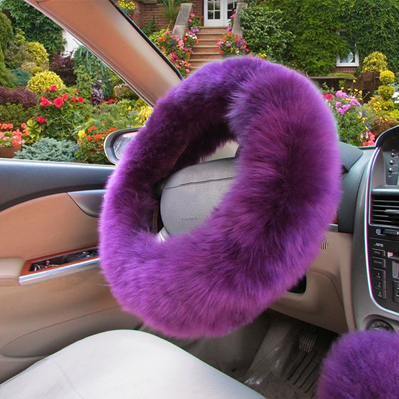 Furry Steering Wheel Cover Warm Wool (Set of 3) Furry Steering Wheel Cover Warm Wool (Set of 3)