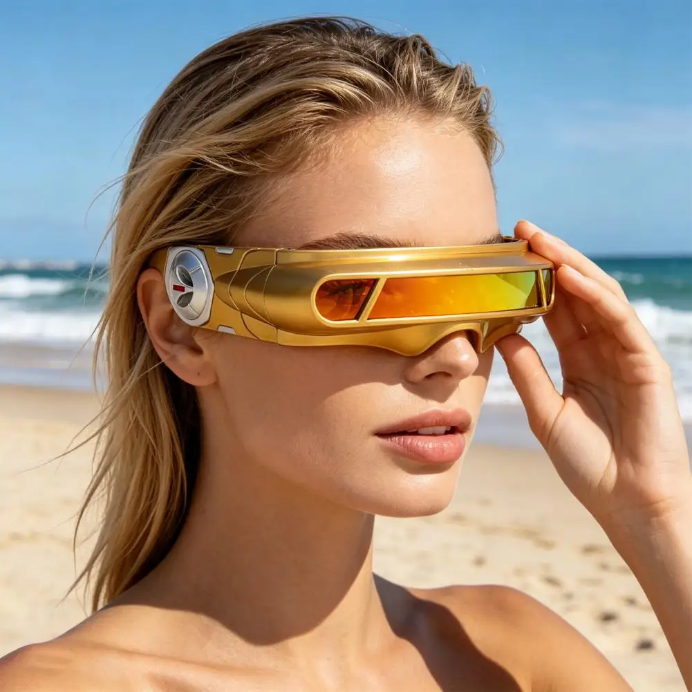Futuristic Cyberpunk Sunglasses, UV400 Protection Sunglasses, Irregular Shape Punk Shades for Beach Party Outdoor Sports Futuristic Cyberpunk Sunglasses, UV400 Protection Sunglasses, Irregular Shape Punk Shades for Beach Party Outdoor Sports