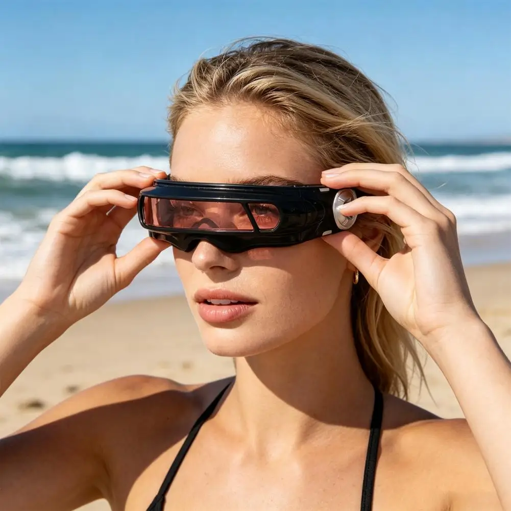 Futuristic Cyberpunk Sunglasses, UV400 Protection Sunglasses, Irregular Shape Punk Shades for Beach Party Outdoor Sports