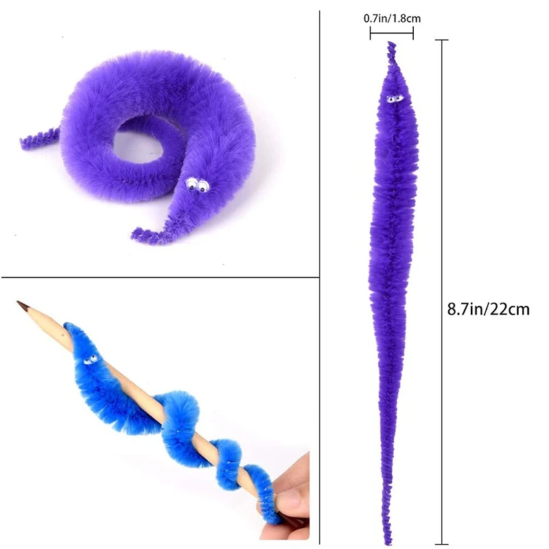 Fuzzy Magic Worm on a String (3/12/24Pcs) Fuzzy Magic Worm on a String (3/12/24Pcs)