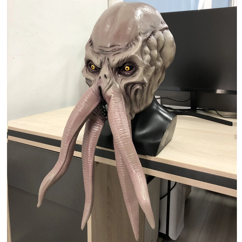 Game Baldur Gate 3 Lllithid Mind Flayer Squiddy Mask Cosplay Octopuses Monster Latex Helmet Gift Creative Halloween