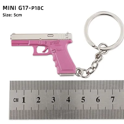 Game Keychain Jewelry Weapon Mini Gun Model Metal Pendant Key Chain Fashion Bag Car Key Holders Gift For Kids Men